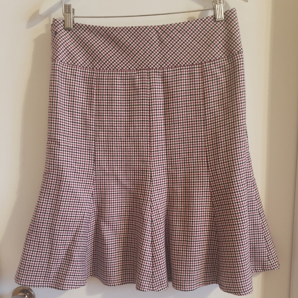 Mexx Frill Pink Black White Tweed Skirt Side Zip Slip Luxury Woman Size 8 NWOT - Picture 2 of 7